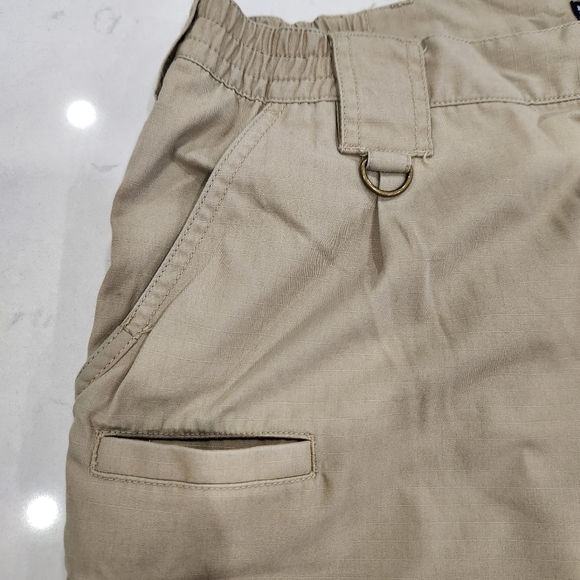 5.11 Tactical Series Cargo Pants Beige Tan Double Knee Elastic Waist Mens 36x30 - Picture 5 of 14